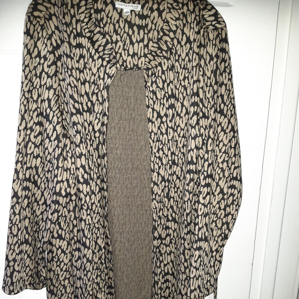 Notations 2X Long Tunic Jacket w Pockets